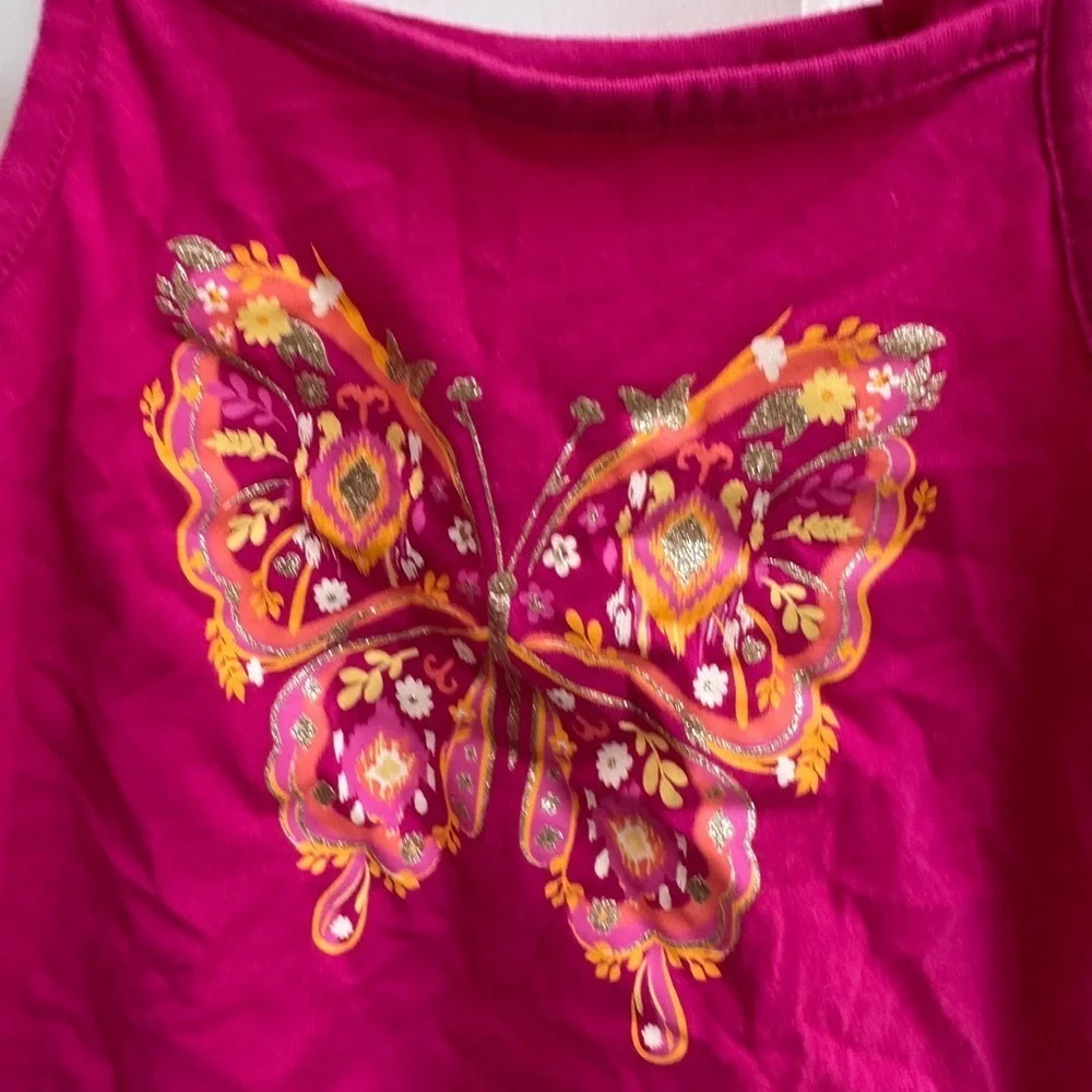 NWOT The Children's Place 2T Girls Pink Butterfly Sleeveless Top Blouse